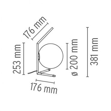  Настольная лампа Modalight IC Lights IC T1 LOW Размеры
